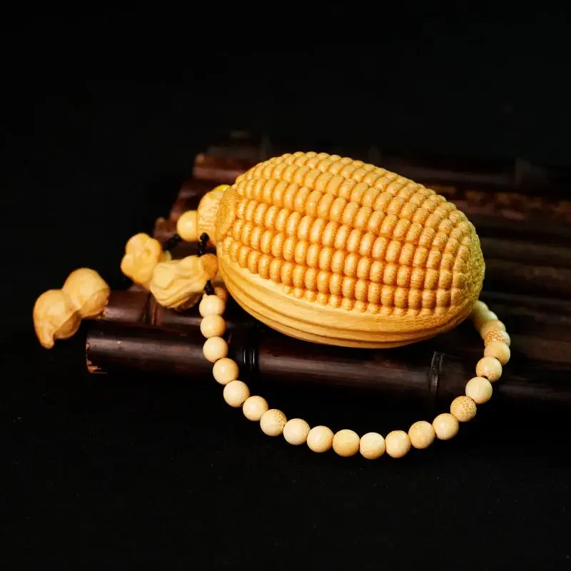 

Jinyu Mantang Solid Bamboo Carving Large Corn Dragon Blood Bamboo Cultural Plaything Small Craft Gift for Friends