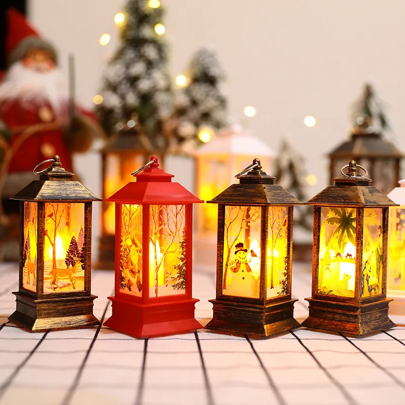 

Christmas flame wind lamp Santa Claus decoration Christmas LED luminous ornaments candlestick lights christmas decoration