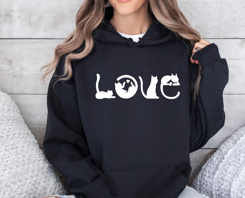 

2025 Love Cats Hoodie, Cat Lovers Hoodie, Funny Cat Hoodie, Womens Cat Gifts, Crazy Cat Lady, Cat Mum Hoodie, Cat Mama Gifts