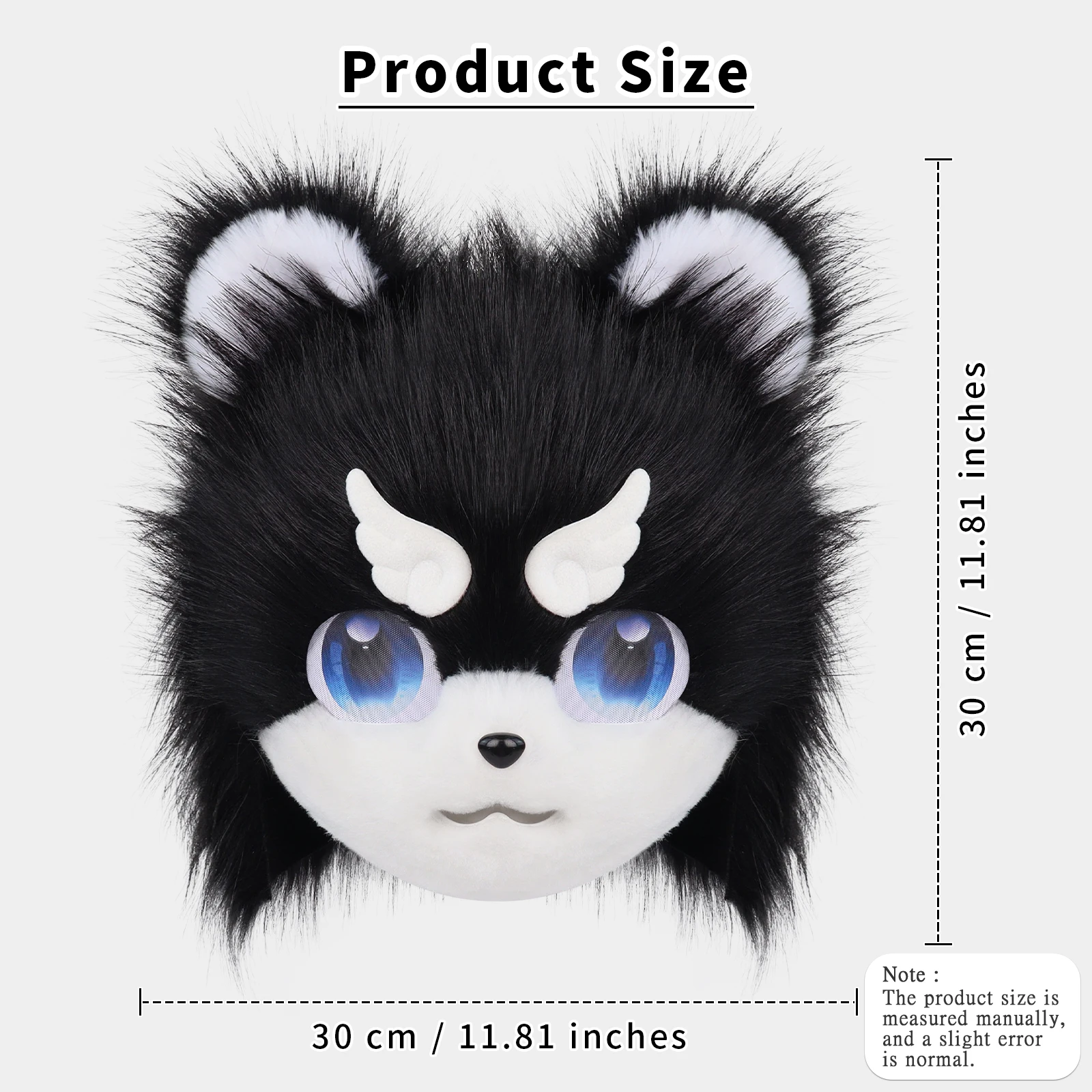 Animal Cat Dog Mask Faux Fur Plush Full Head Cute Fox Furry for Party Carnival Cosplay Costume Props