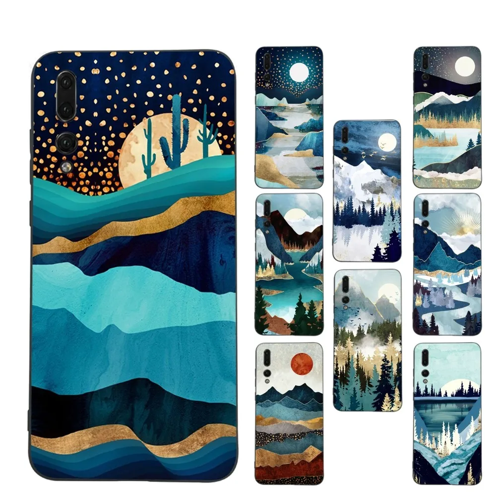 Hand Painted Scenery Phone Case For Huawei P 8 9 10 20 30 40 50 Pro Lite Psmart Honor 10 lite 70 Mate 20lite