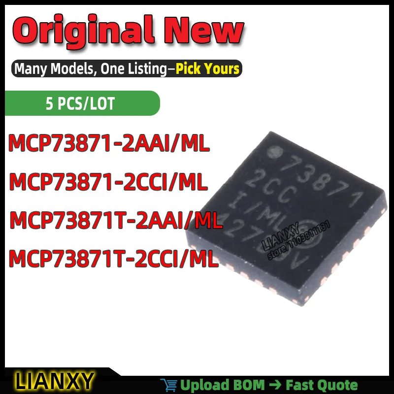 MCP73871T-2CCI/ML MCP73871T-2AAI/ML MCP73871-2AAI/ML MCP73871-2CCI/ML VFQFN-20 Battery Charger New Original