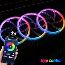 5.9inch Symphony RGB Car Ambient Horn Light LED Audio Hood 64 colors Interior Decoration Atmospere Lamps APP Control Accessories