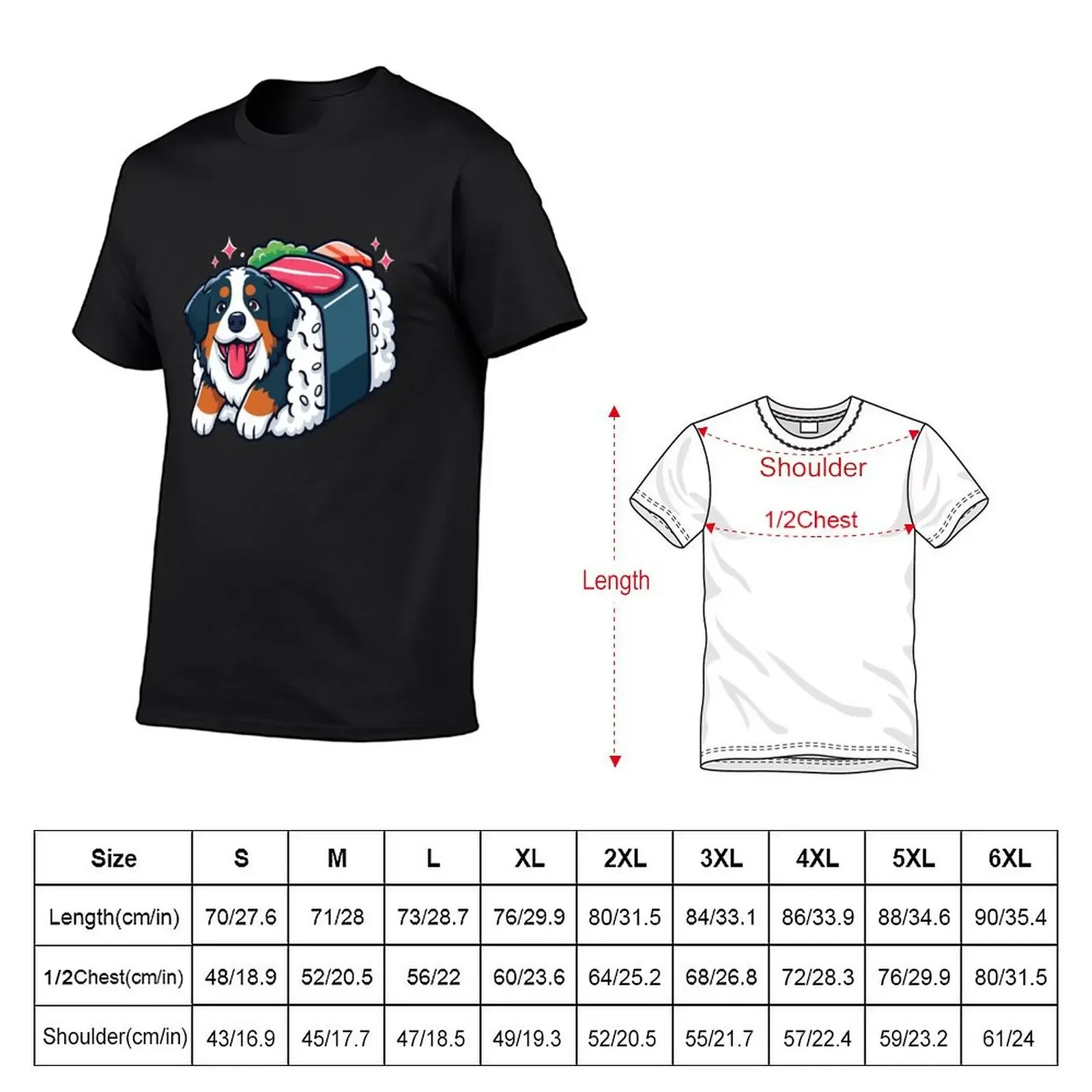 Cute Kawaii Bernese Mountain Sushi Dog Lover, Funny Bernese Mountain Dog T-Shirt anime stuff vintage clothes men t shirts