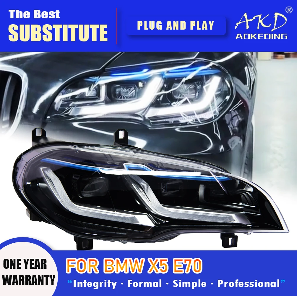 

AKD Head Lamp for BMW E70 LED Headlight 2007-2014 Headlights X5 DRL Turn Signal High Beam Angel Eye Projector Lens