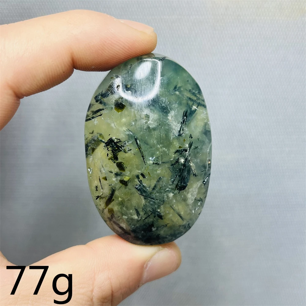 Natural Green Gemstone Grape Agate & Tourmaline Palmstone Geode Crystal Home Room Decorated With Sorcery Altar Stone Healing