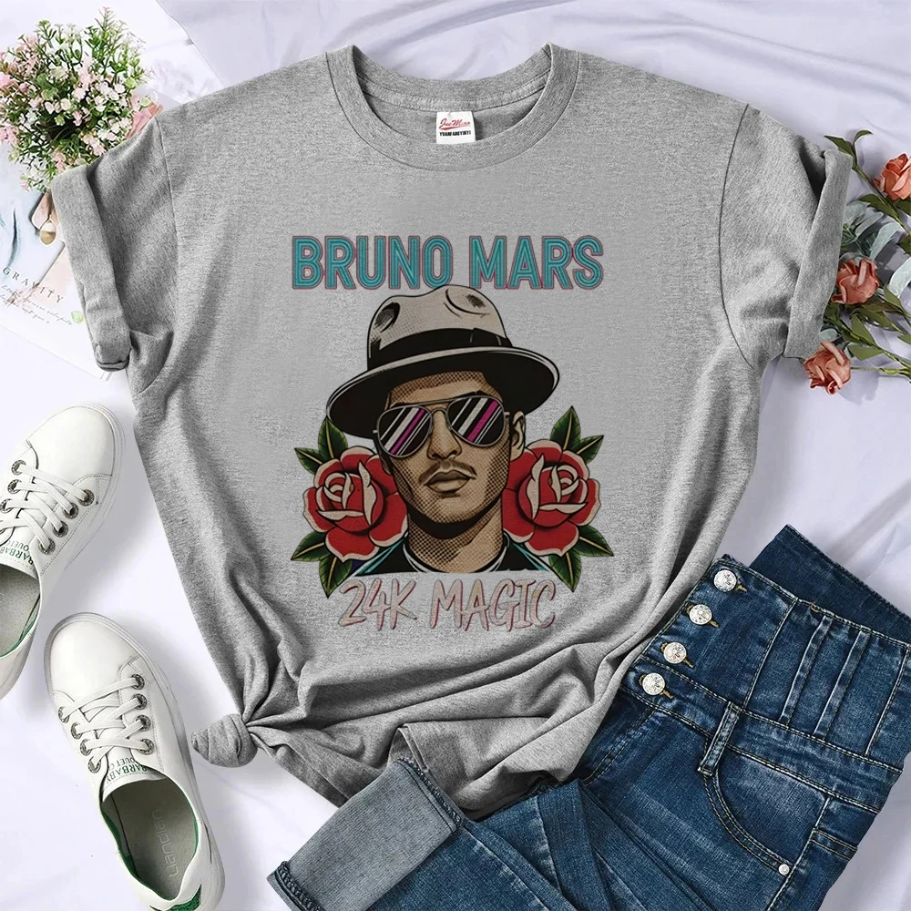 Bruno Mars top tees girl y2k alternative  korean fashion cheap shirt cutecore kawaii summer japanese