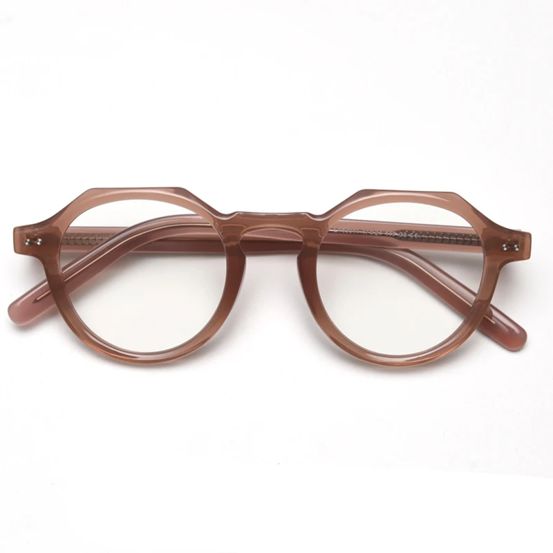 CATERSIDE Retro Polygonale Brille Männer TR Rahmen Hochwertige Brillen für Frauen Transparente Gläser Business Brillen – Detail 12