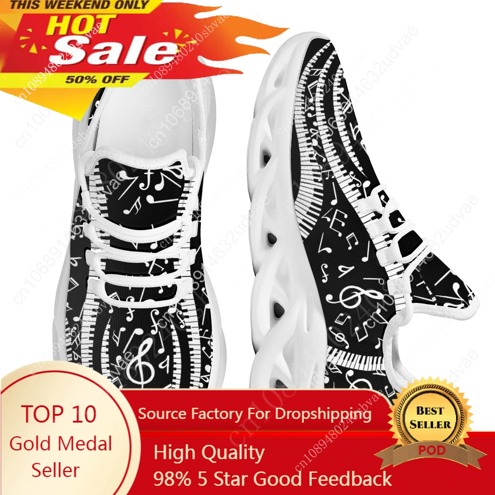 

Novelty Musical Notes Keyboard Kinnted Anti Skid Shoes Absorbing Light Lace Up Shoes Tennis Shoes Platform Shoe