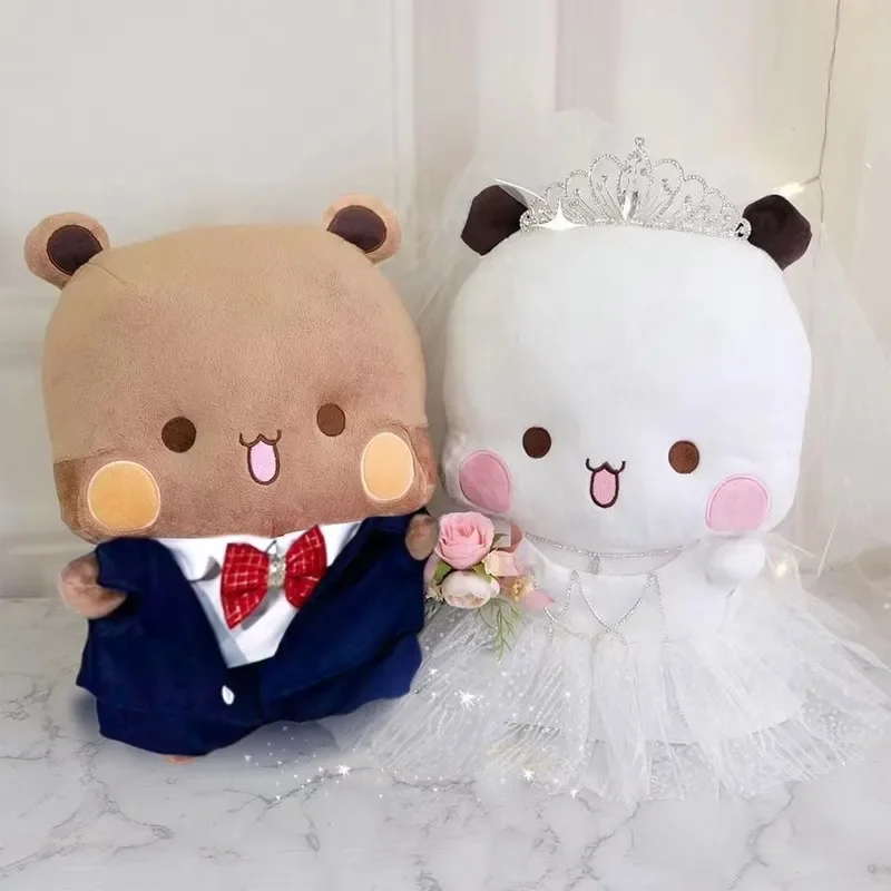 

Anime Lesser Panda Bubu Wedding Dress Version Plush Cute Cartoon Panda Bear Doll Kawaii Stuffed Soft Pillow Toy Wedding Gift