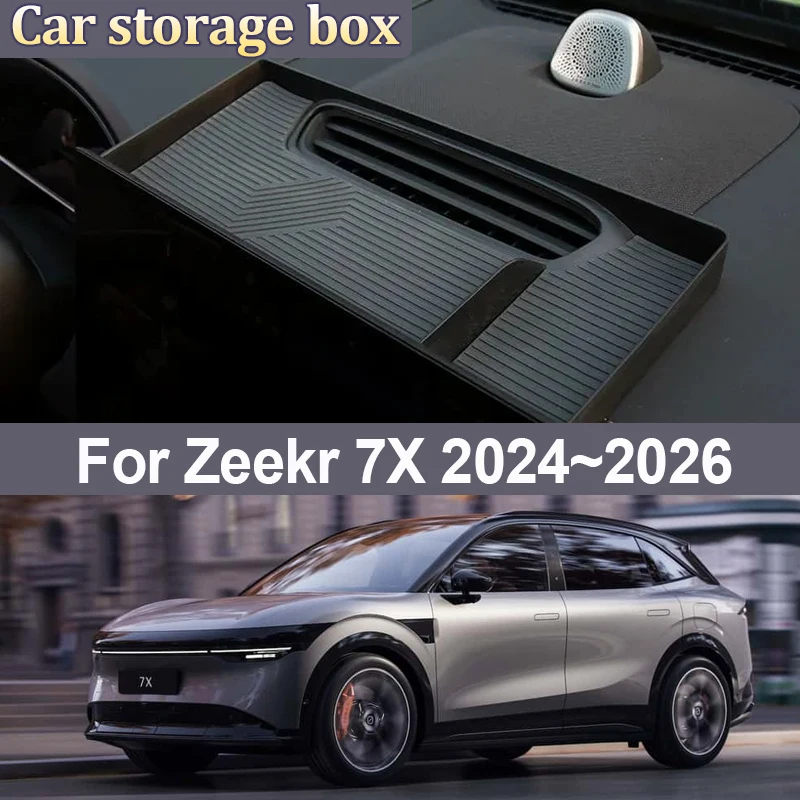 

Car Storage Box For Zeekr 7X Accessories 2024 2025 2026 CX1E Storage Box Behind The Screen Tissue Box Auto Interior Accessories
