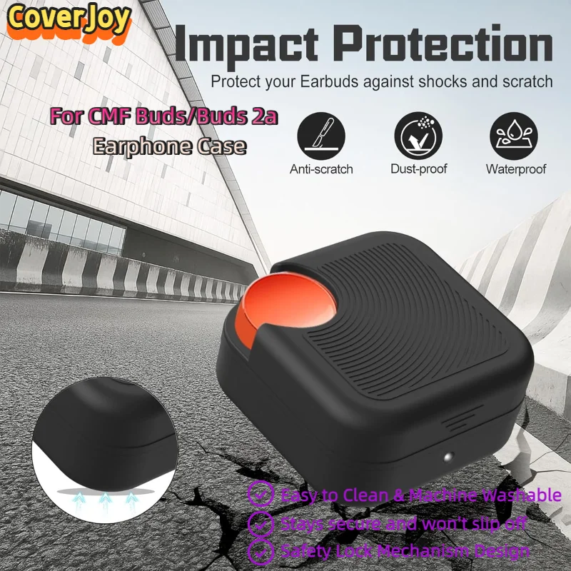 CJ For CMF By Nothing Buds Silicone Protective Case Soft Cover for Wireless Earbuds Shockproof Durable Earphone Shell Housing