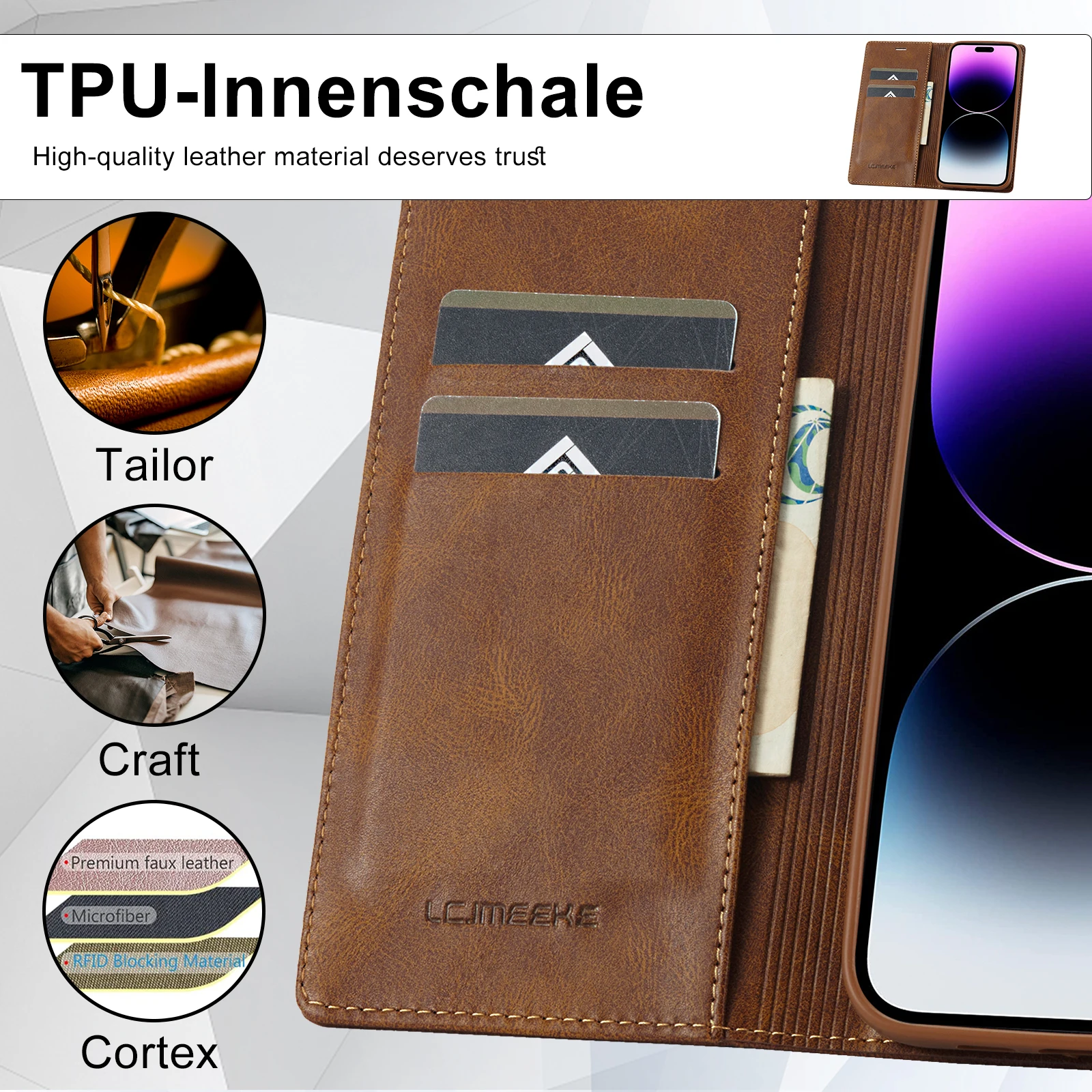 RFID Strong Magnetic Flip Leather Cards Slot Wallet Case For iPhone 14 13 12 11 Pro Max XS Max XR X 8 7 Plus SE 2022 Stand Cover