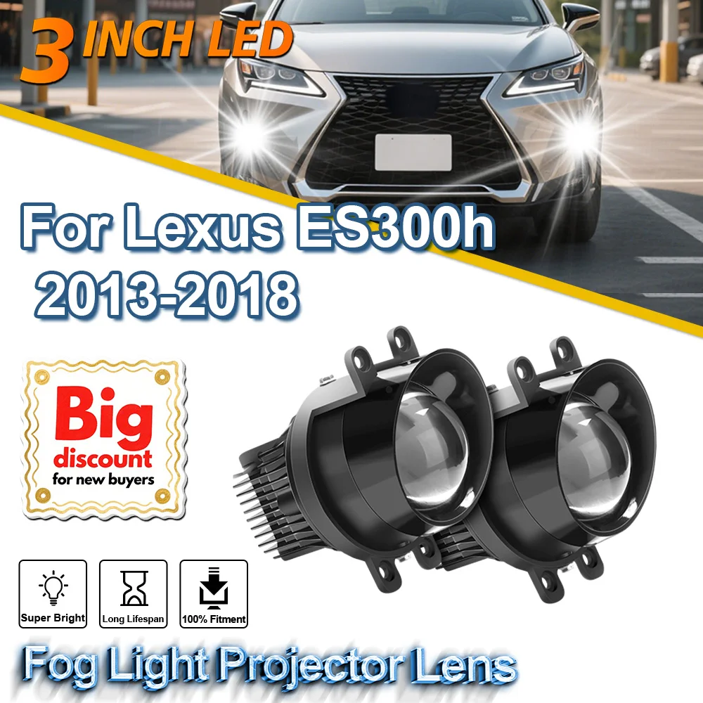 

ROADSUN 3.0 Inch Auto Fog Light Projector Lens Assembly LED Fog Lamp Bulb Car Accessories For Lexus ES300h 2013 2014 2015-2018