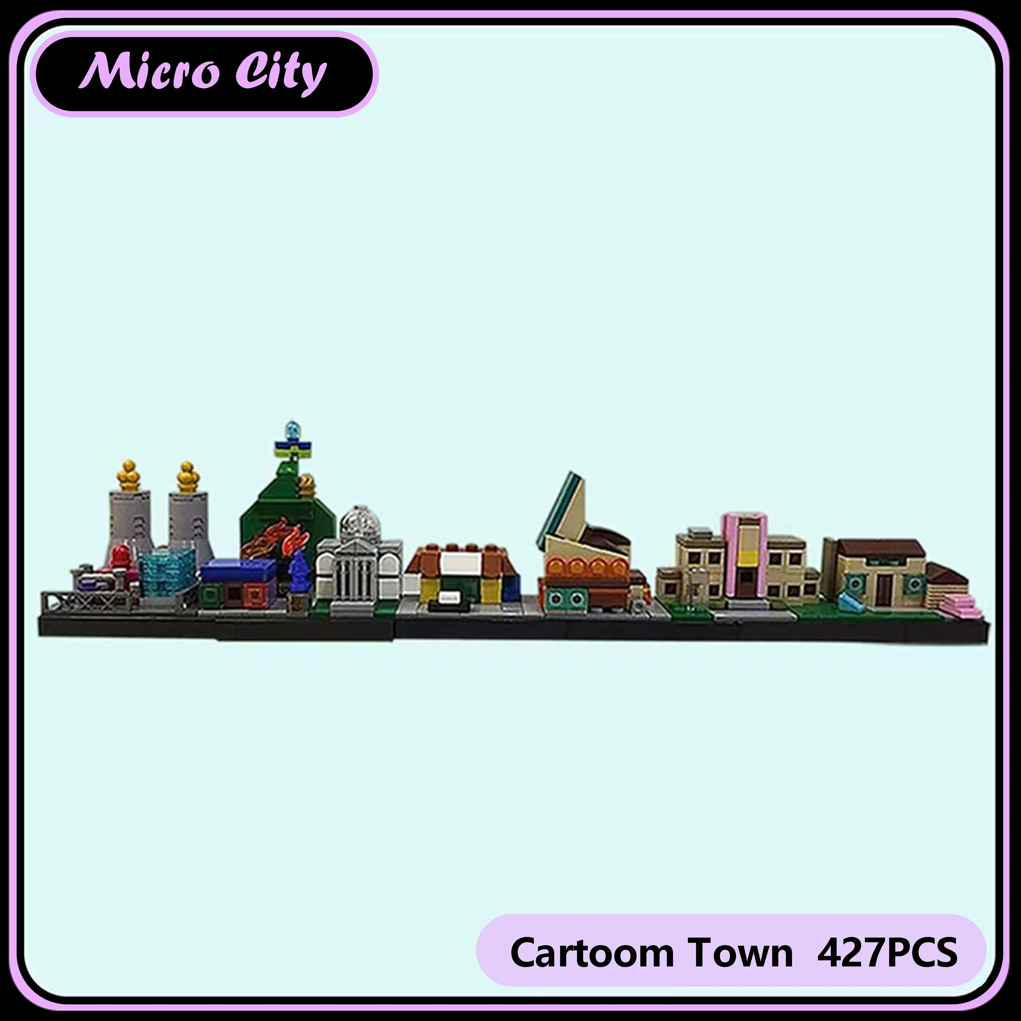 

Micro MOC City Skyline Series Classic Cartoon Town Architecture Model Creative DIY Building Blocks Collectible Gift Kids’ Gift
