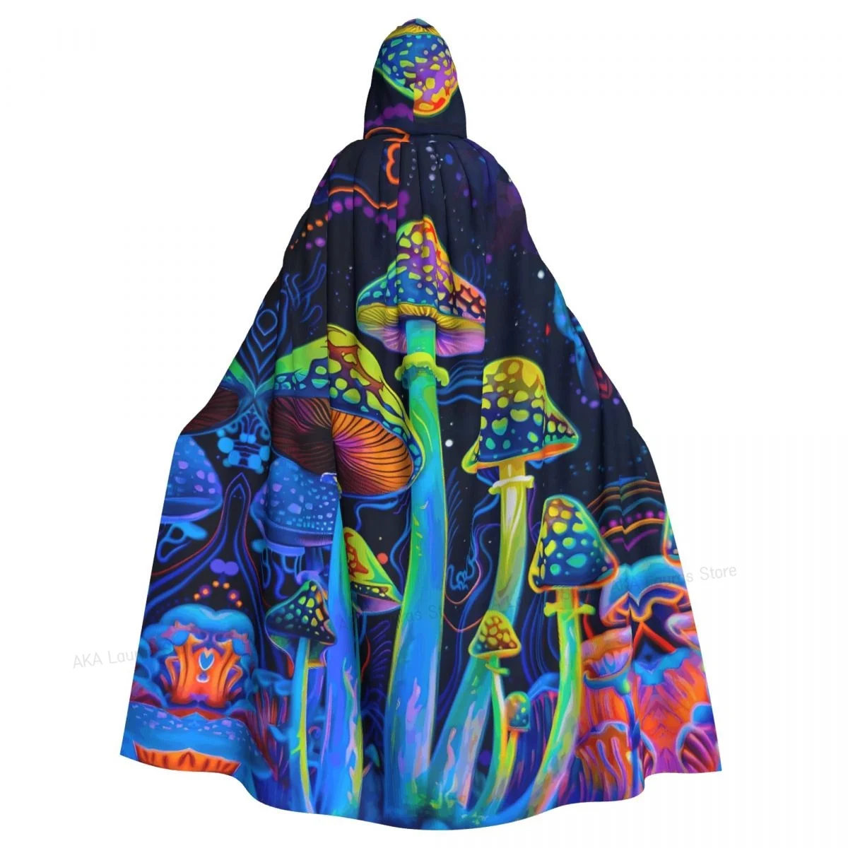 

Плащ с капюшоном, унисекс, плащ с капюшоном, красочная картина, плащ с грибами, накидка ведьмы вампира, косплей