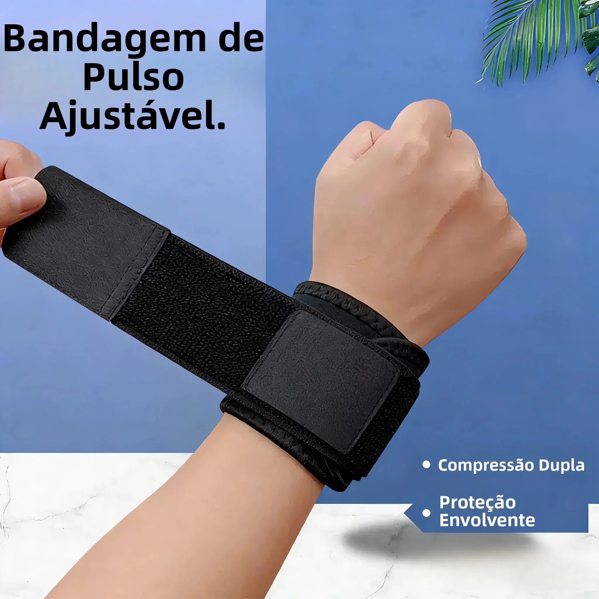Faixas de Pulso Ajustáveis para Levantamento de Peso - Suporte de Compressão para Academia, Crossfit e Treinamento de Força, Protetor de Pulso para Alívio da Dor