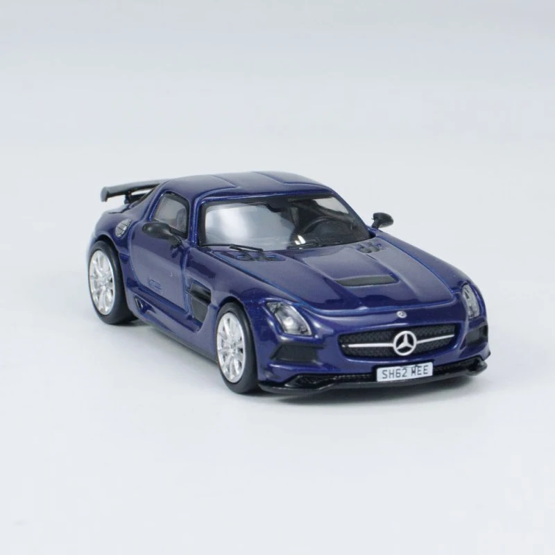 طراز سيارة Tarmac Works 1:64 TW Mercedes-Benz SLS كوبيه مصنوع من السبائك الزرقاء