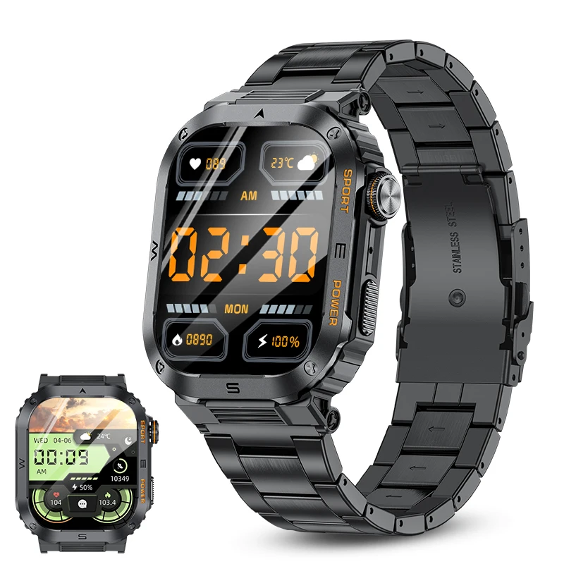 

FOXBOX Smart Watch Sports Fitness Physical Mental Health Menitoring Waterproof Wireless Call For Man Women Durabl Smartwatch