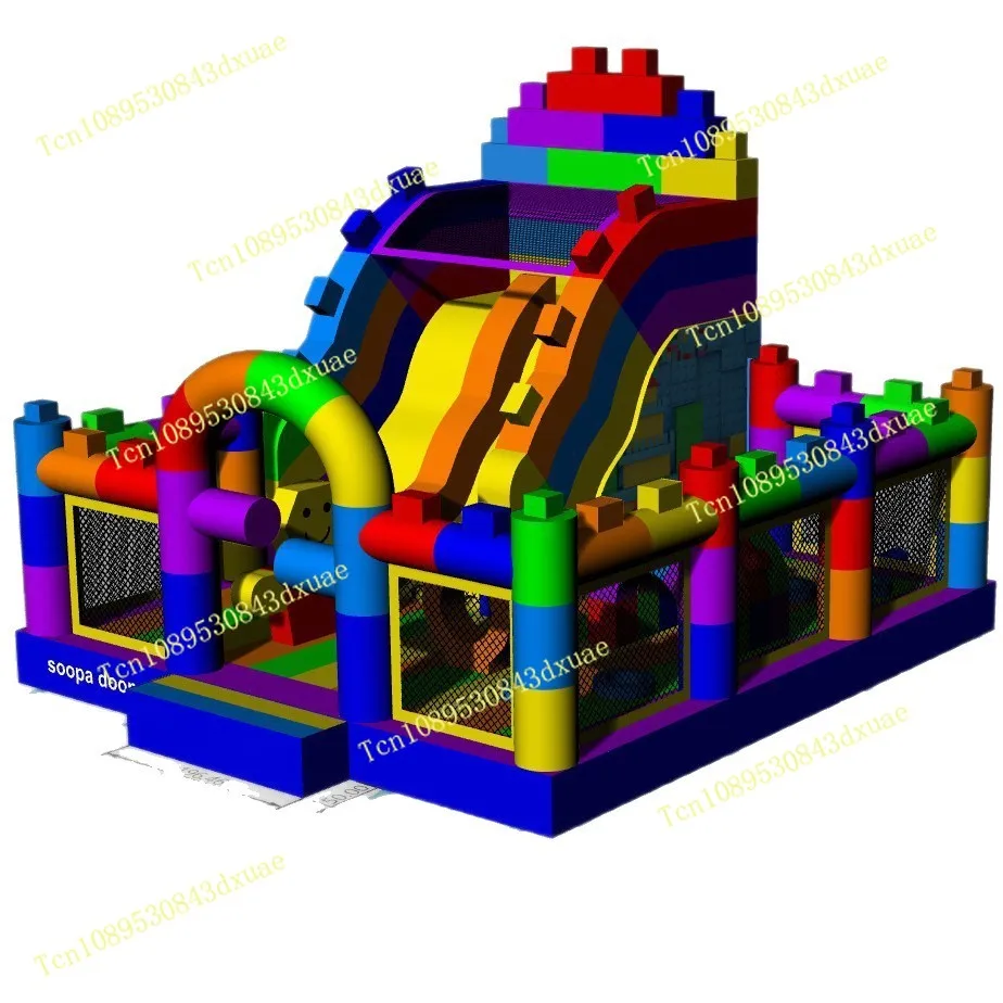 Customized large outdoor inflatable trampoline inflatable slide, commercial stall naughty castle, foreign trade children's infla