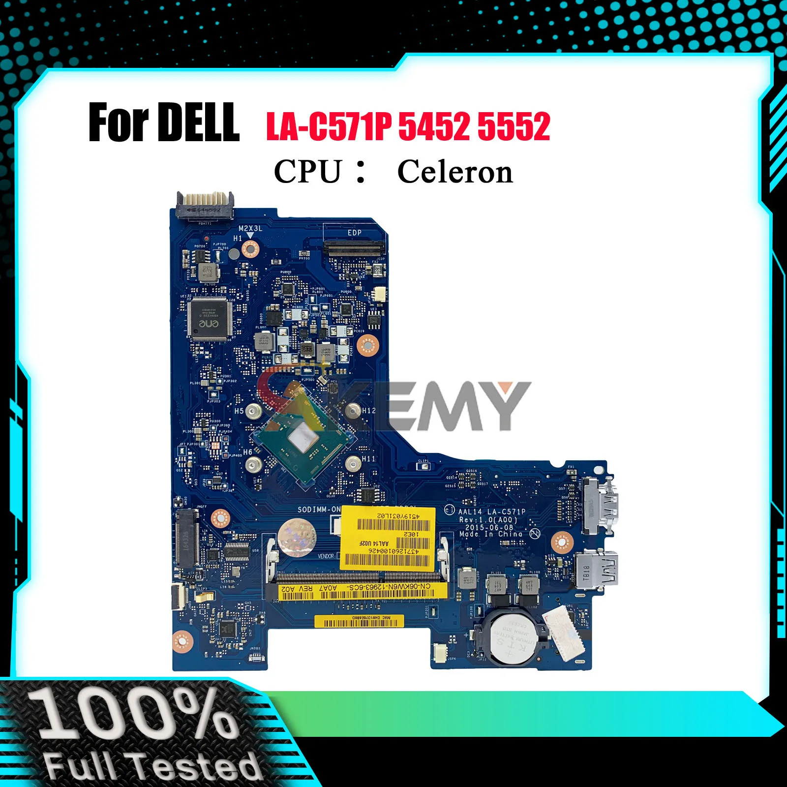 

CN-0F77J1 F77J1 для DELL Inspiron 5452 5552, материнская плата для ноутбука LA-C571P с процессором Pentium AAL14, 100% тестирование, ОК