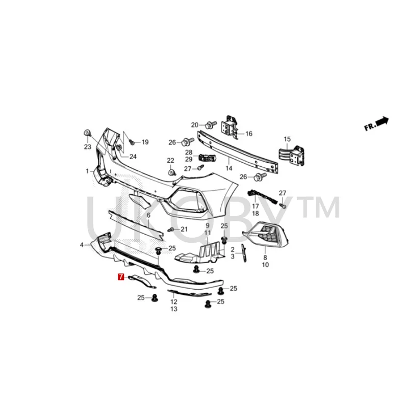 71509TGGA70 Suitable for Ho nd a Civic Inner wing muffler tail throat bracket rear cover plate