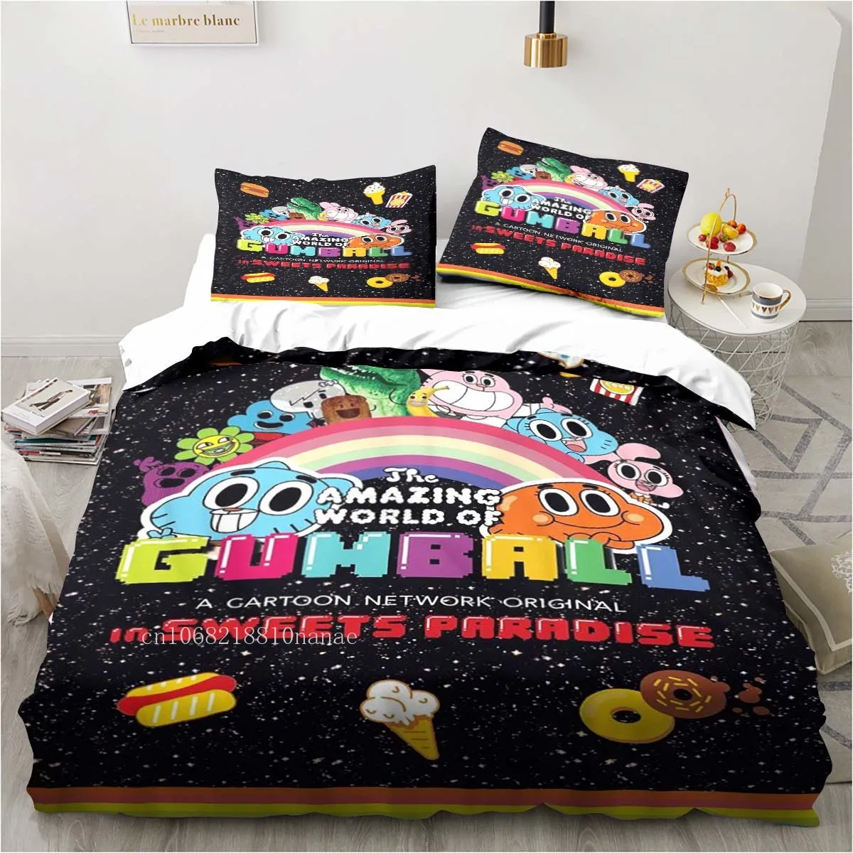 Cartoon Amazing World of Gumball All Season Twin Bedding Set 3 Piece Comforter Set Bed Duvet Cover Double King Comforter Cover