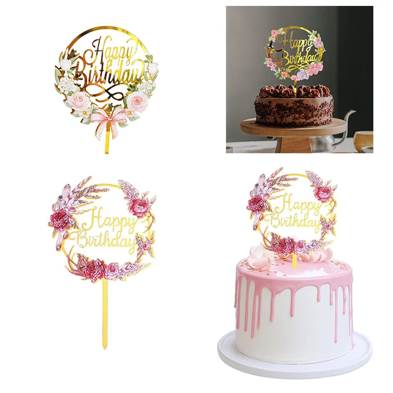 Alles Gute zum Geburtstag Acryl Kuchen Topping Kreative Party Dekoration Zubehör Wiederverwendbare Party Dekoration Geeignet für Feiern