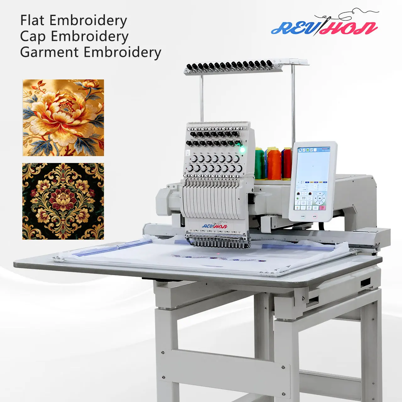 REVHON  Single Head  Work Area 800x500MM Computerized T-shirt  Embroidery Machine with Door to Door Service
