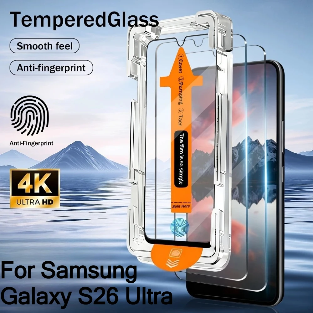 1-3PCS HD Clear Tempered Glass Screen Protection For Samsung S26 Ultra S25 Edge S24/23/22 Plus Anti-Fingerprint/Scratch Film Cap