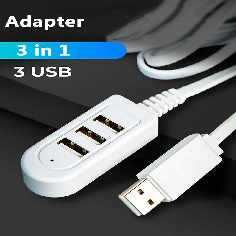 3A Mini 3 ln 1 USB Spliwtter Converter All In One Socket Multi-function Charger Converter USB Port Hub Digital Data Accessories