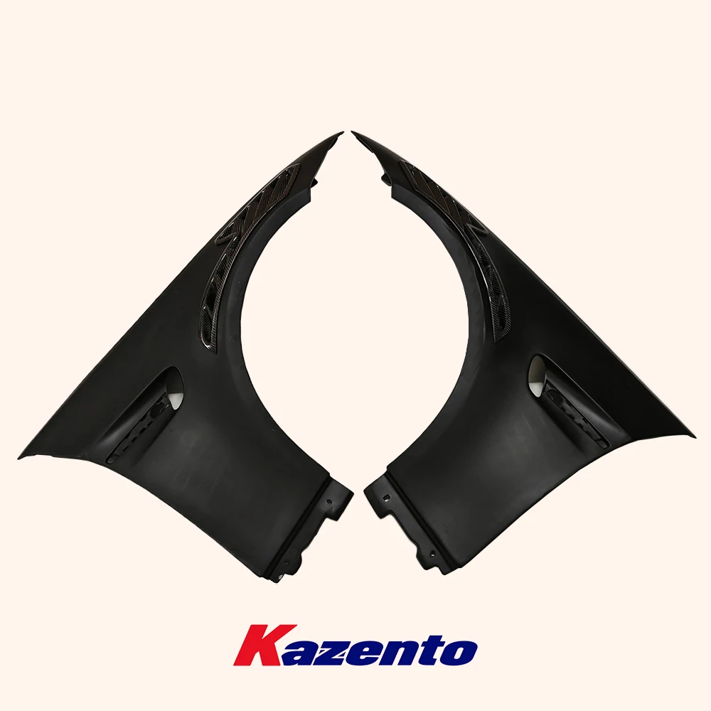 For BMW E92 Real M3 KZ Style Vented Cooling Front Fender Pair (Carbon In Vents)