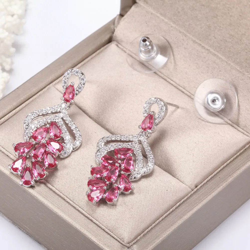 

Pink Zircon Ear Studs Women Lovely Micro Clayed Earrings Chic Jewelry Gift for Birthday Celebration Party Women Earrings