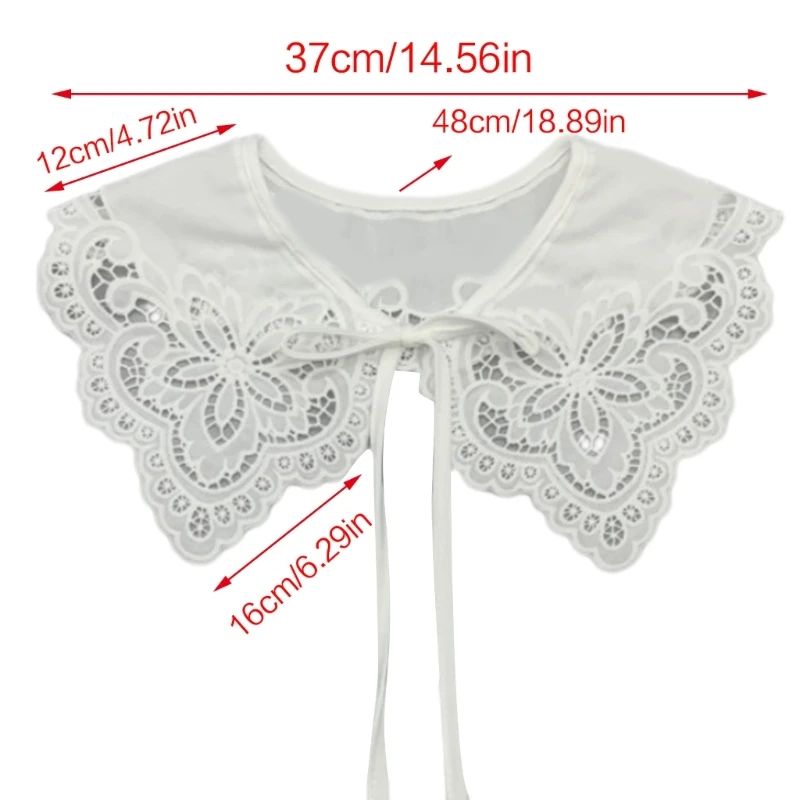 Elegant Hollow Out Lace Floral Pattern Removable Collar Shirt Sewing Supplies Lace Collar Shawl Wedding Dress Supplies Dropship