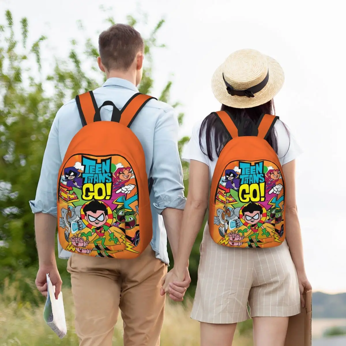 Mochila para adolescentes titanes Go Family, mochila para estudiantes de escuela primaria y secundaria, mochila de lona para hombres y mujeres, senderismo