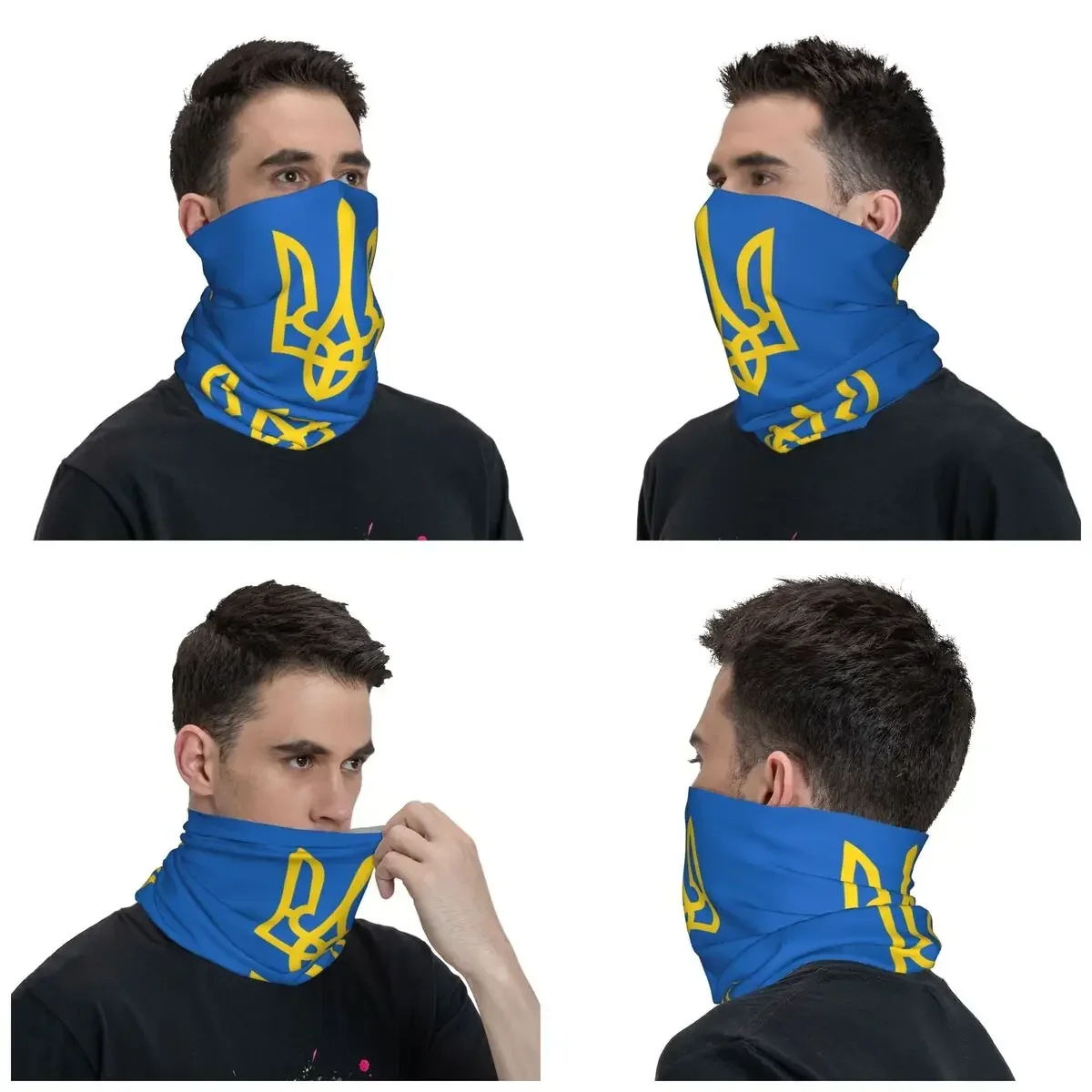 Trident Bandana Winter Neck Warmer Windproof Wrap Face Scarf for Hiking Coat Of Arms Flag Gaiter Headband