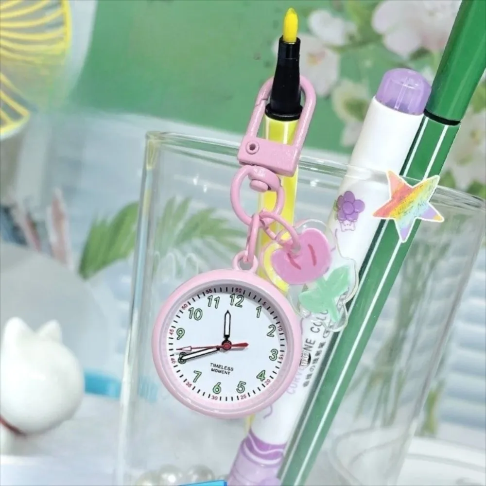 Portable Pocket Watch Key Chain Easy Reading Mini College Cute Backpack Pendant Silent Quartz Movement