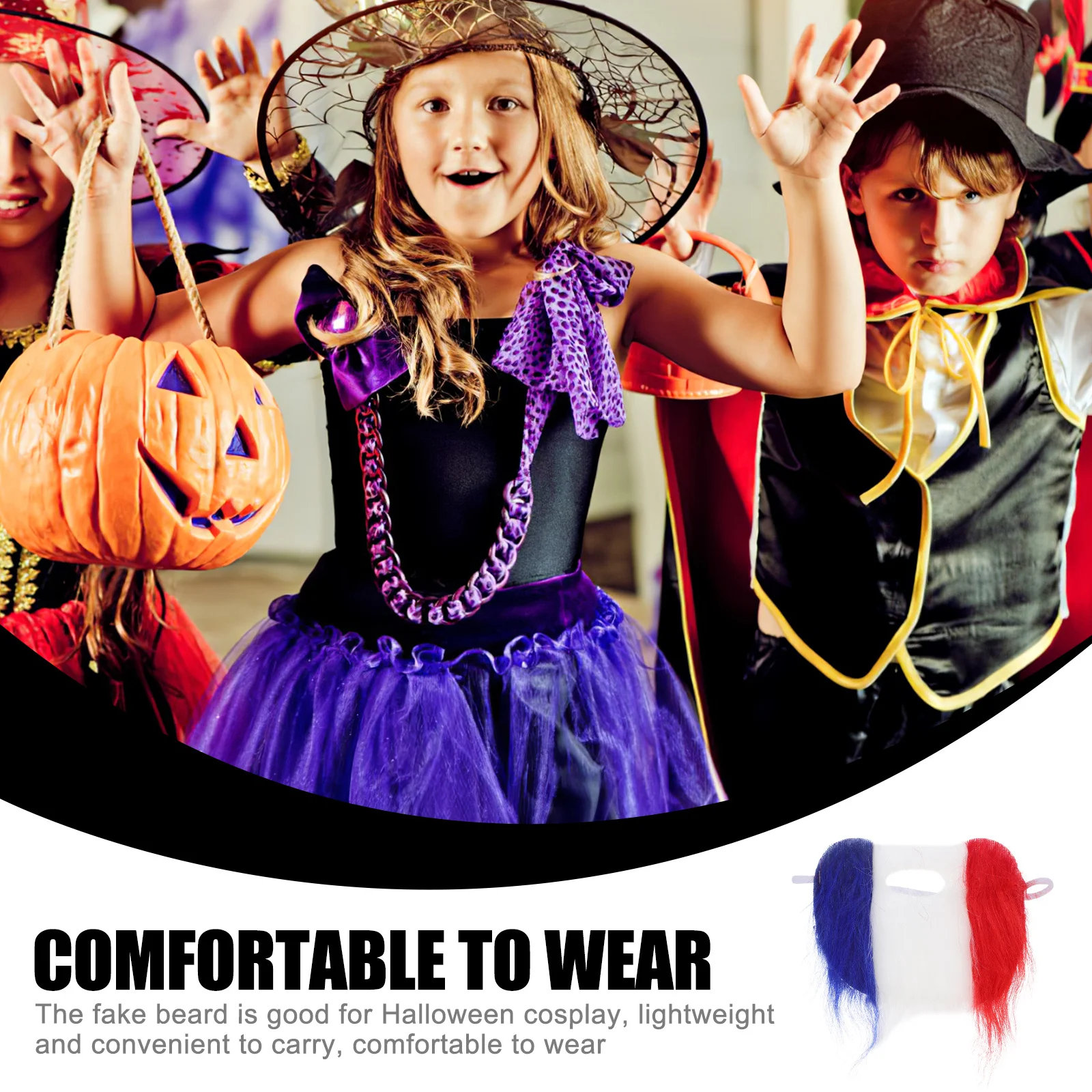 

Fake Beard Lightweight Cosplay Prop Halloween Party Supplies Decorative Mustache Stage Performance Accessory Party Beard