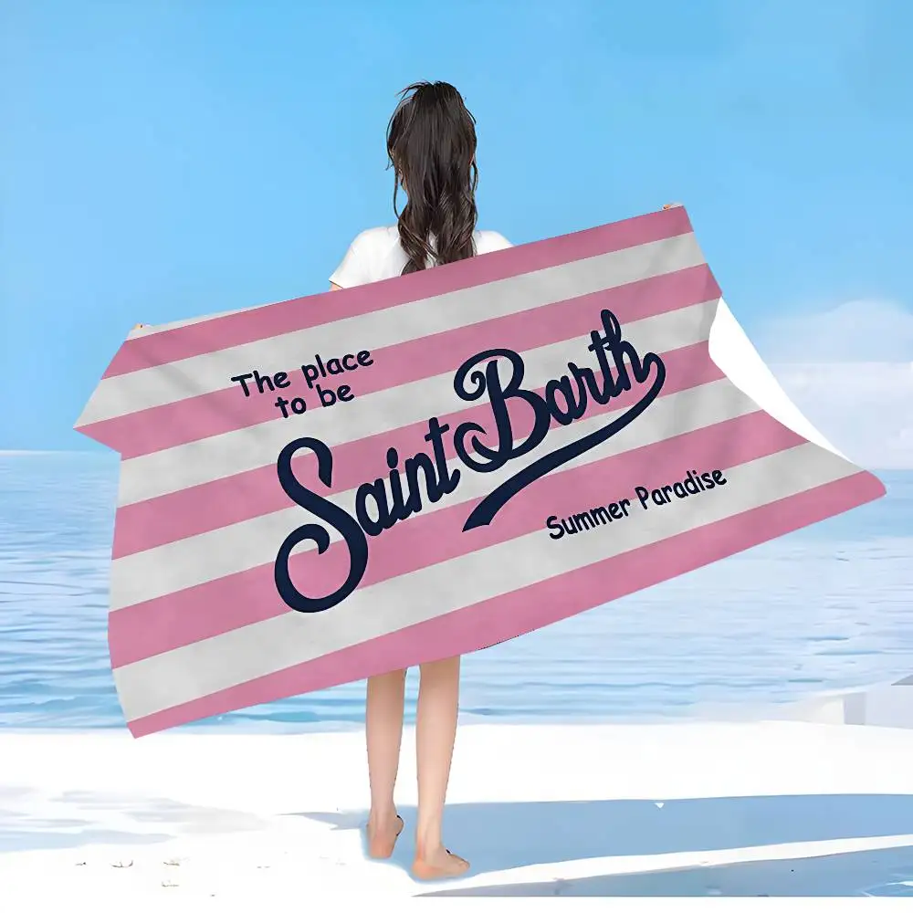 Saint Barth Microfiber Blanket Quick Drying Beach Towels Oversized Printing Super Absorbent Pool Towel Blanket