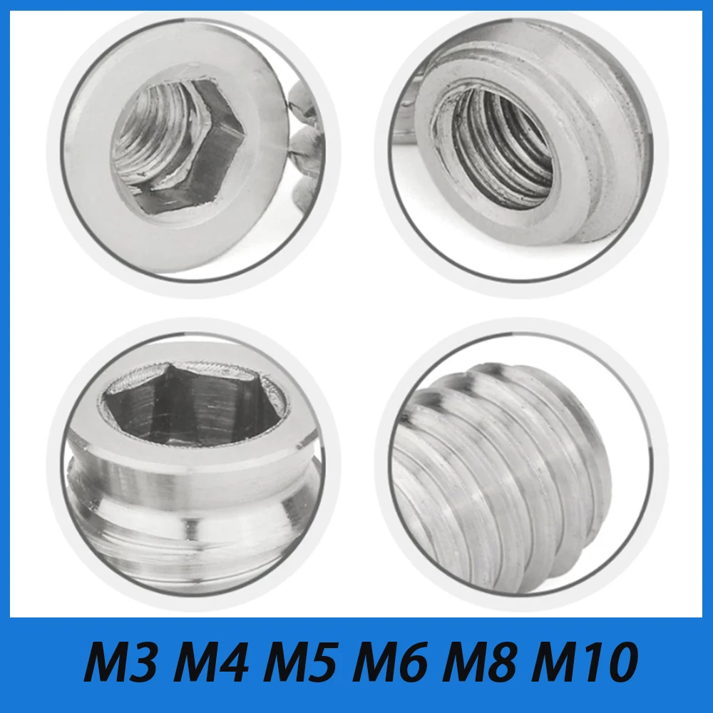 M3 M4 M5 M6 M8 M10 304 Stainless Steel Inside And Outside Teeth Embedded Hex Nut Threaded For Wood Furniture Nuts