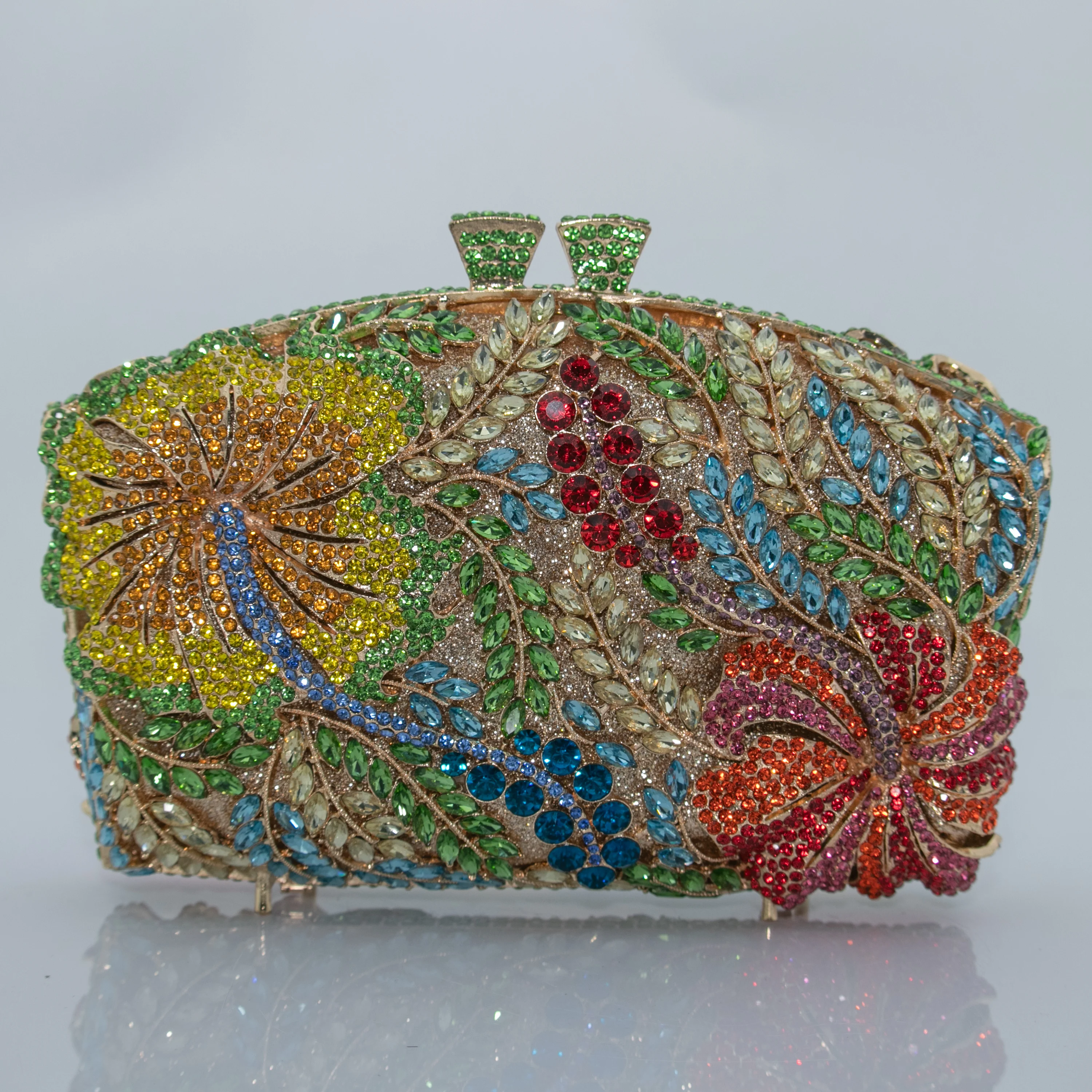 Lady  Color Stone Minaudiere Rhinestone Clutch Crystal Evening Handbag Women Party Prom Bag Bridal Clutches Wedding Purse