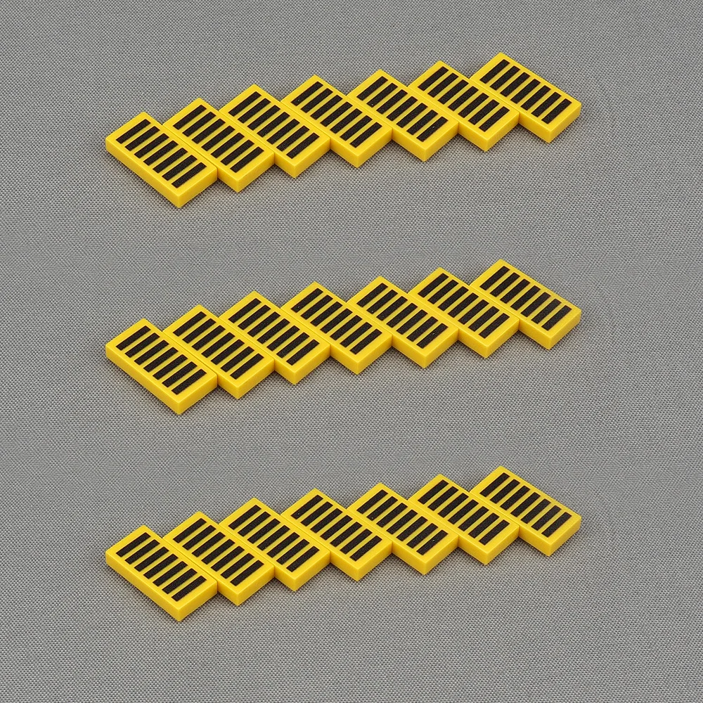 MOC 10PCS Gedruckt 3069 Schwarz Grille Lange Muster Bausteine Boden Bord Ziegel Partikel DIY Spielzeug Kinder Geburtstag Weihnachten geschenk
