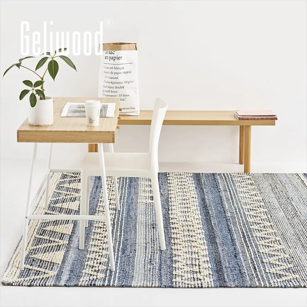 

Легкий роскошный расширенный индивидуальный шерстяной ковбойский ковер ручной работы, современная простота, украшение для дома, гостиной, напольный коврик