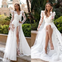 Lace Long Wedding Robe Bride Bathrobe Lingerie Gowns For Women Customized Bridal Pajamas Maternity Dress for Photoshoot