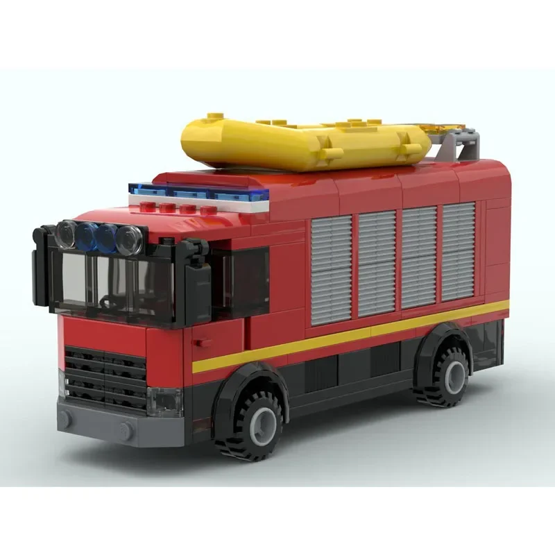 Building Block MOC-100577 Fire Truck Professional Rescue Team Building Model 256PCS Children's Birthday Gift Christmas Toys