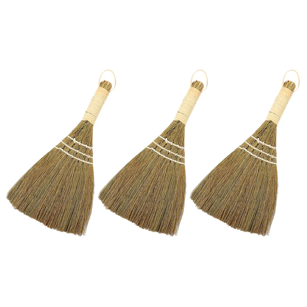 

3 Pcs Kitchen Cleaning Broom Bulk Toys Hand-made Natural Desk Brooms Desktop Small Miscanthus Child Household