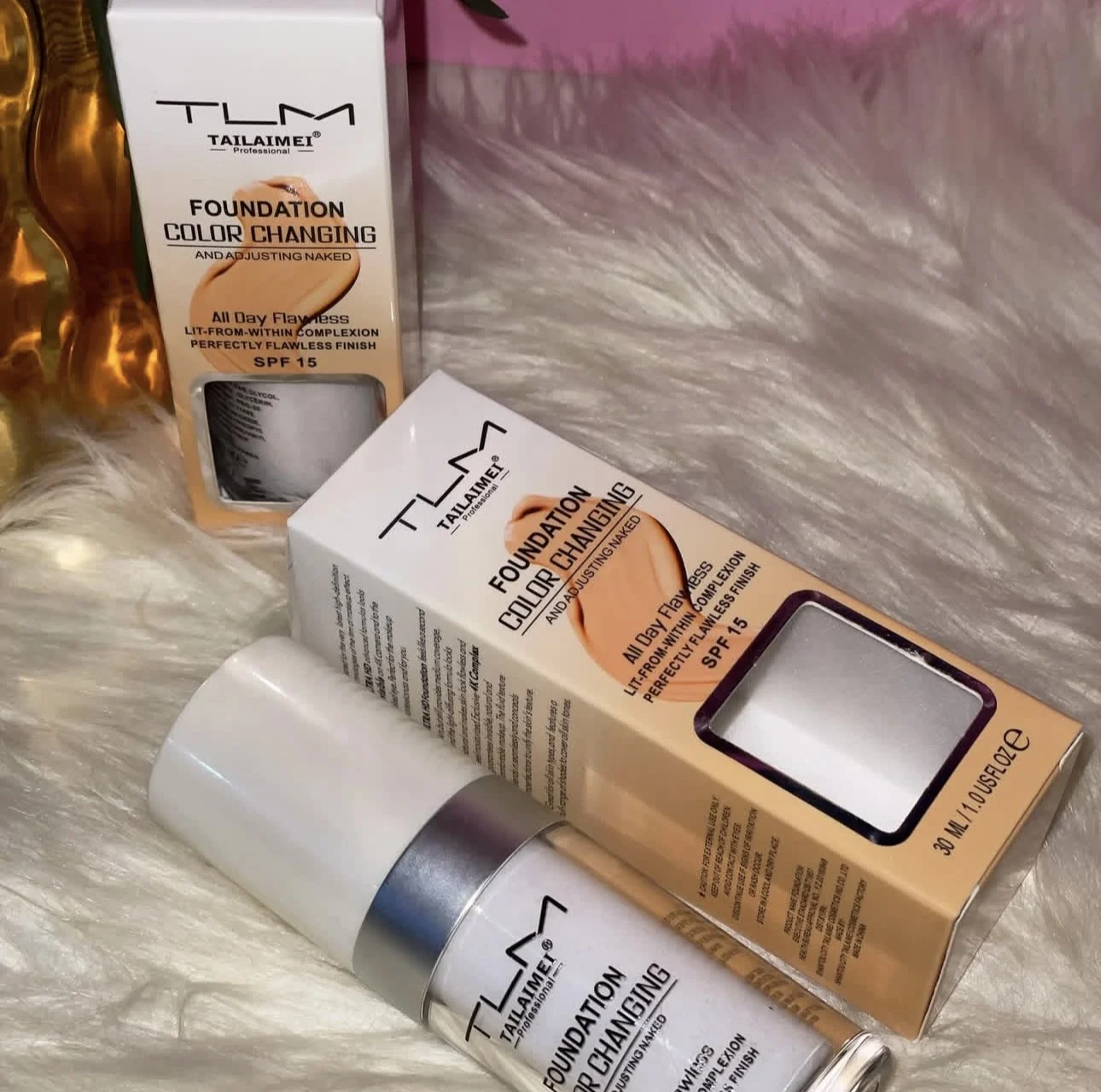 TLM Podkład w płynie zmieniający kolor Rozjaśniający Nawilżający Długotrwały Korektor Całodniowy Bezskazowy Markowy Róż do Policzków Makijaż do twarzy