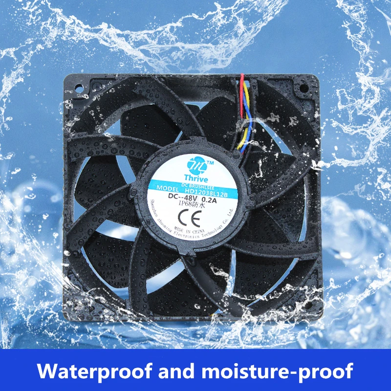 IP68 Humidifier Waterproof Fan 12V 24V 48V Ultrasonic Atomizer 12cm 120*38mm DC Cooling Fan