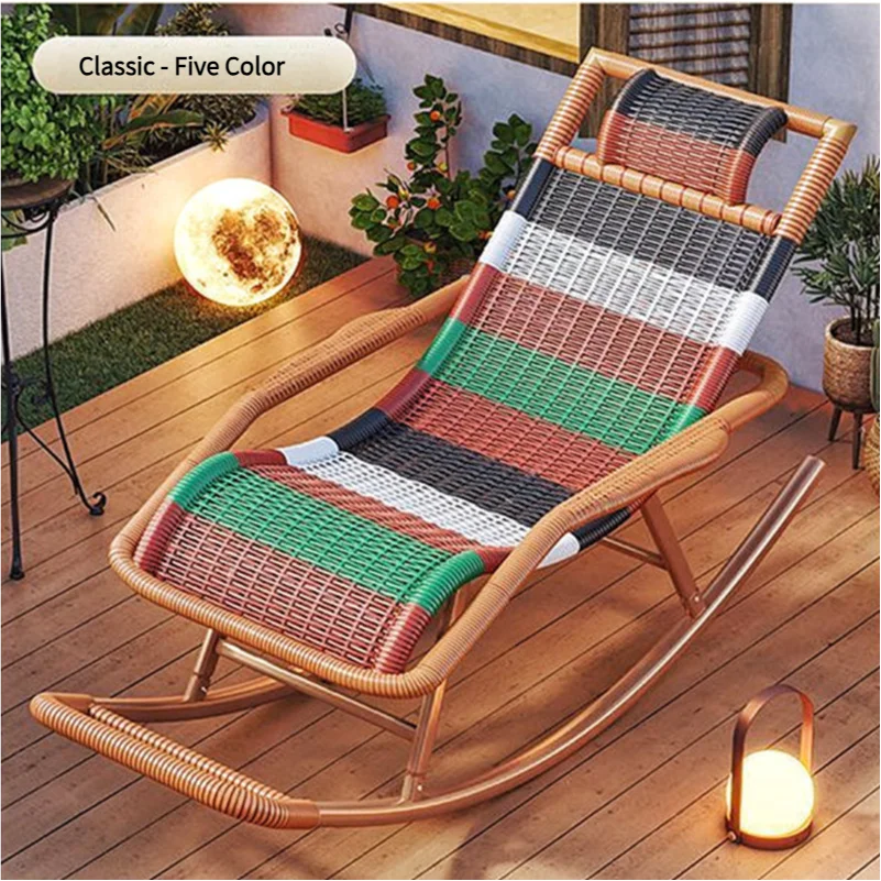 دائم خمسة ألوان الكبار كرسي هزاز كرسي المنزل في الهواء الطلق حديقة شرفة غرفة المعيشة الترفيه الروطان قيلولة المسنين الكبار الروك #5