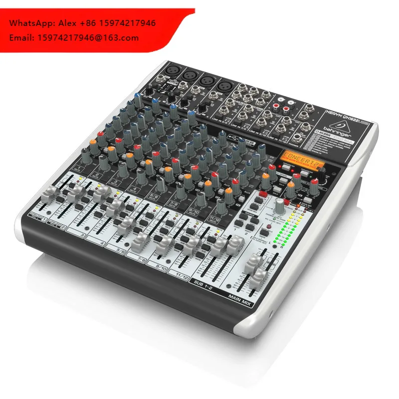 Mezclador de Sonido Profesional Behringer QX1622USB de 12 Canales con Efecto de Reverberación y Consola de Sonido